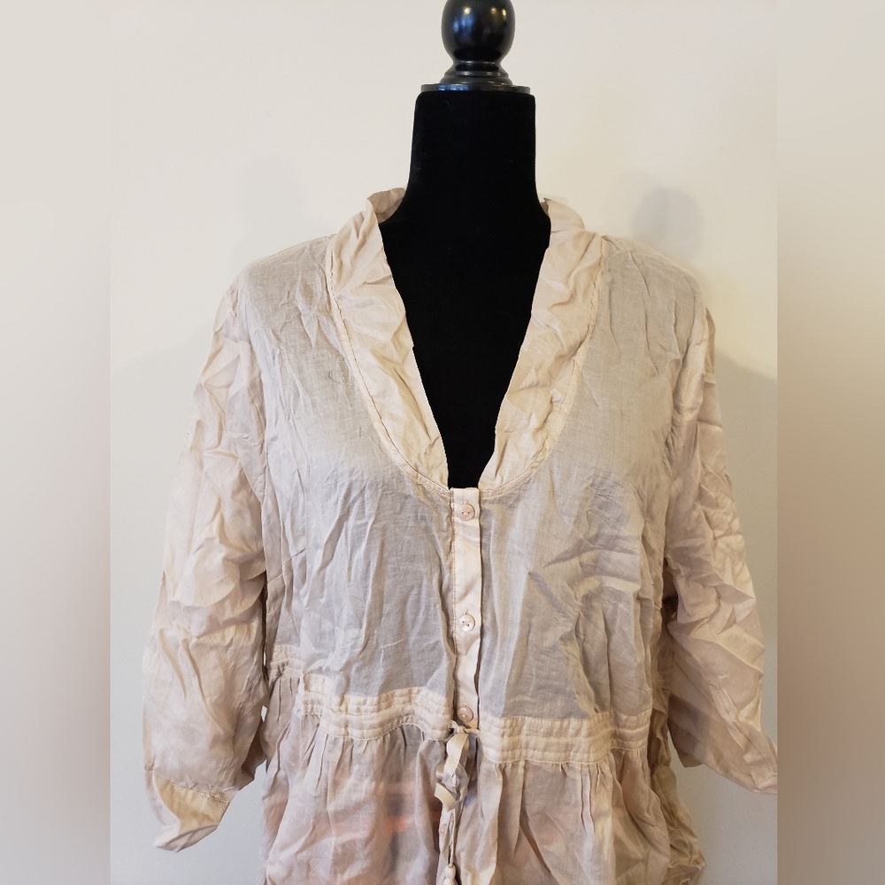 Torrid Light Tan Sheer Blouse